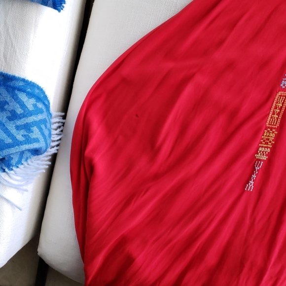 Johnny Was Biya Red Embroidered Maxi Dress - Picture 5 of 8